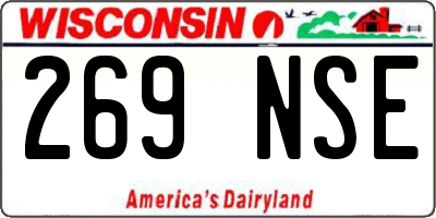 WI license plate 269NSE