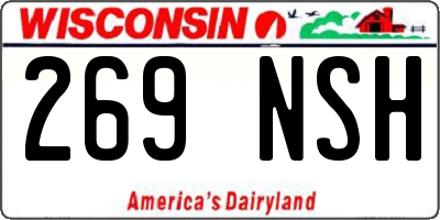 WI license plate 269NSH