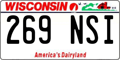 WI license plate 269NSI