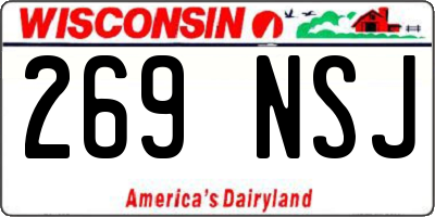 WI license plate 269NSJ