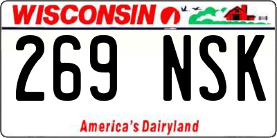WI license plate 269NSK