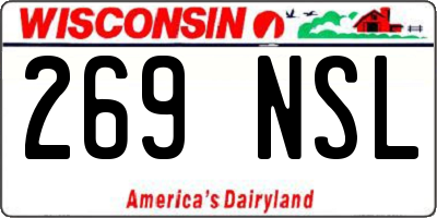 WI license plate 269NSL