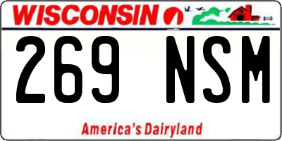 WI license plate 269NSM