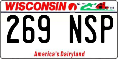 WI license plate 269NSP