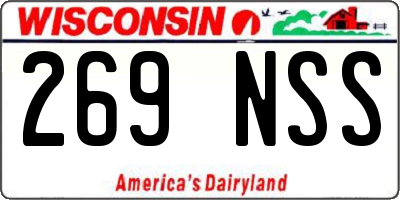 WI license plate 269NSS
