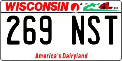 WI license plate 269NST