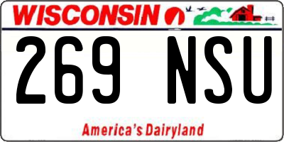 WI license plate 269NSU