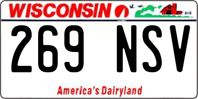 WI license plate 269NSV