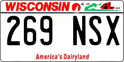 WI license plate 269NSX