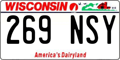 WI license plate 269NSY