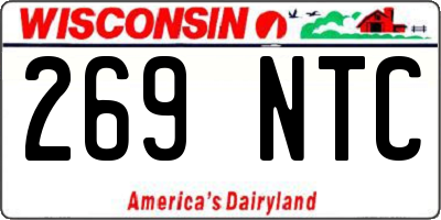 WI license plate 269NTC