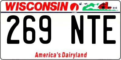 WI license plate 269NTE