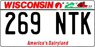 WI license plate 269NTK