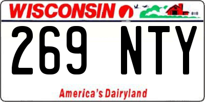 WI license plate 269NTY