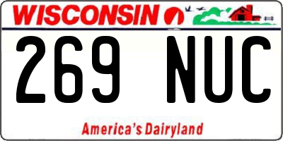 WI license plate 269NUC