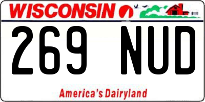 WI license plate 269NUD