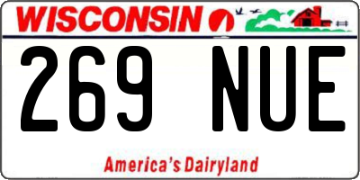WI license plate 269NUE