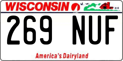 WI license plate 269NUF
