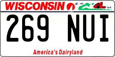 WI license plate 269NUI