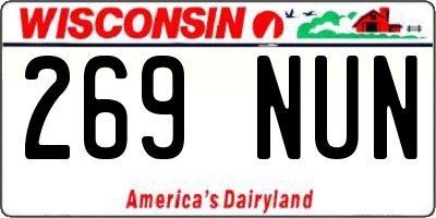 WI license plate 269NUN