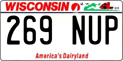 WI license plate 269NUP