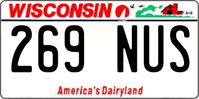 WI license plate 269NUS