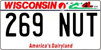 WI license plate 269NUT