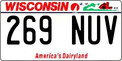 WI license plate 269NUV