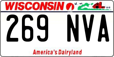 WI license plate 269NVA