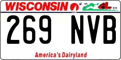 WI license plate 269NVB