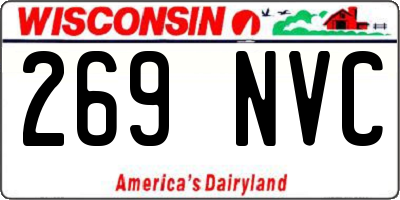 WI license plate 269NVC