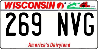 WI license plate 269NVG
