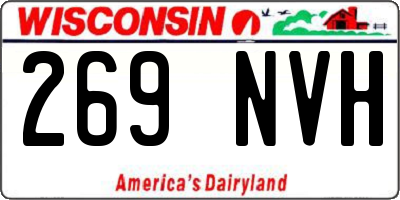 WI license plate 269NVH