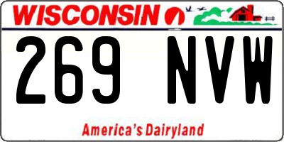 WI license plate 269NVW