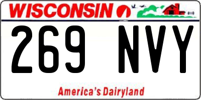 WI license plate 269NVY