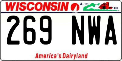 WI license plate 269NWA