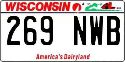 WI license plate 269NWB