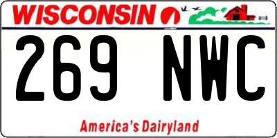 WI license plate 269NWC