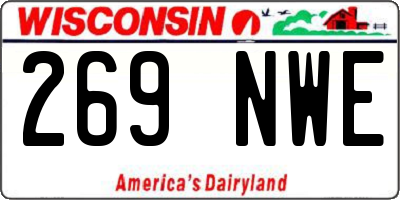 WI license plate 269NWE