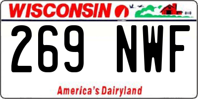WI license plate 269NWF