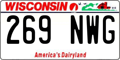 WI license plate 269NWG