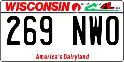 WI license plate 269NWO