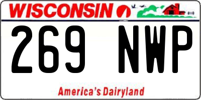 WI license plate 269NWP