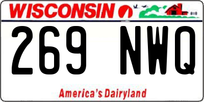 WI license plate 269NWQ