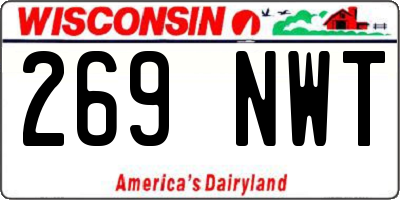 WI license plate 269NWT