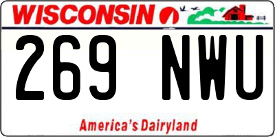 WI license plate 269NWU