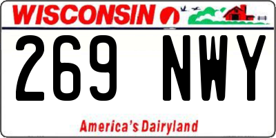 WI license plate 269NWY
