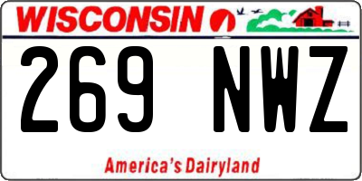 WI license plate 269NWZ