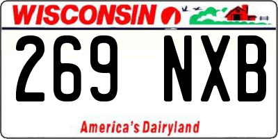 WI license plate 269NXB