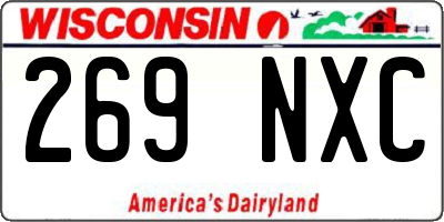 WI license plate 269NXC